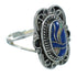 Southwest Genuine Sterling Silver Lapis Opal Ring Size 4-1/4 QX83279